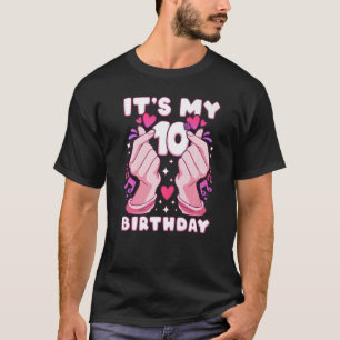Birthday 10 years old, K-pop finger heart, Sarangh T-Shirt