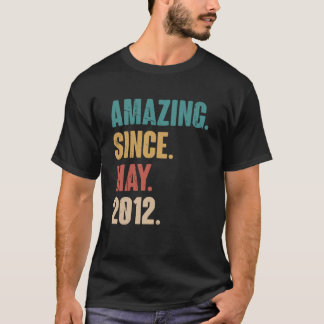 Birthday 11th Decoration  Amazing Since May 2012 T-Shirt