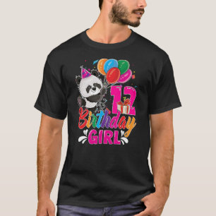 Birthday 12 Years Old Girl Panda Lovers 12nd Bday T-Shirt