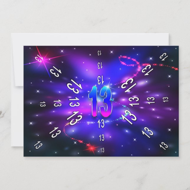 BIRTHDAY 13th - Abstract Universe - INVITATION (Front)
