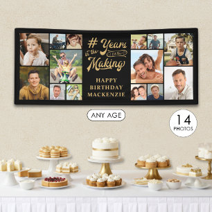 Birthday 14 Photo Collage Years in the Making Banner