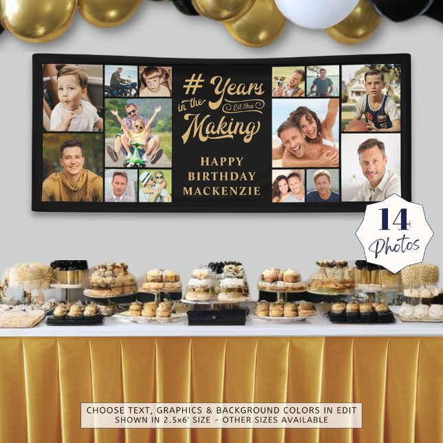 Birthday 14 Photo Collage Years in the Making Banner (Creator Uploaded)