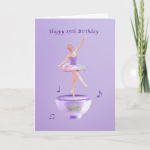 Birthday, 15th, Music Box Ballerina Card