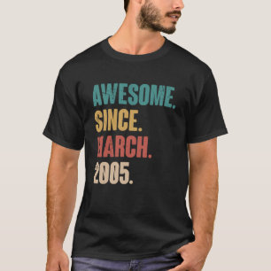 Birthday 18th Decoration March 18 Years Old Vintag T-Shirt