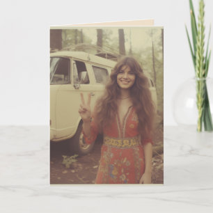 BIRTHDAY 1970'S GIRL OFF GRID GREETING CARD