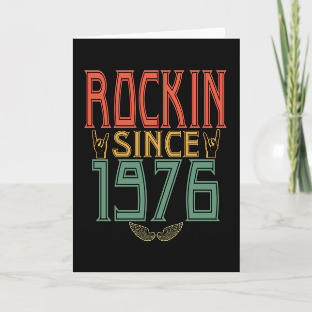 Birthday 1976 Saying Rock Card (Front)