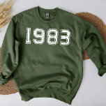 Birthday 1983 Vintage 40th Gift Sweatshirt<br><div class="desc">This personalised gold effect birthday gift Sweatshirt is perfect for celebrating turning 40 and showing the world that life truly begins at this age. It's a great choice for a birthday party or a fun weekend getaway, and it's sure to make you feel proud and happy to be in your...</div>