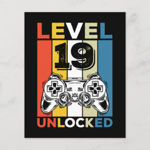 Birthday 19th Level Unlocked 19 Gaming Vintage