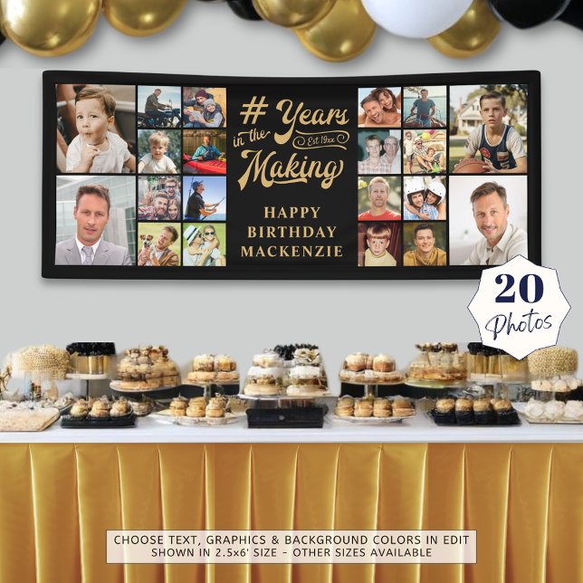 Birthday 20 Photo Collage Years in the Making Banner (Creator Uploaded)