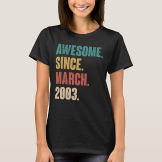 Birthday 20th Decoration March 20 Years Old Vintag T-Shirt