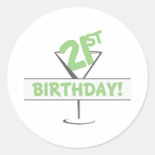 birthday 21 classic round sticker