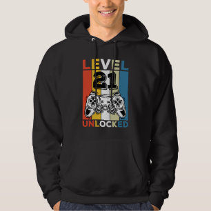 Birthday 21st Level Unlocked 21 Gaming Vintage Hoodie