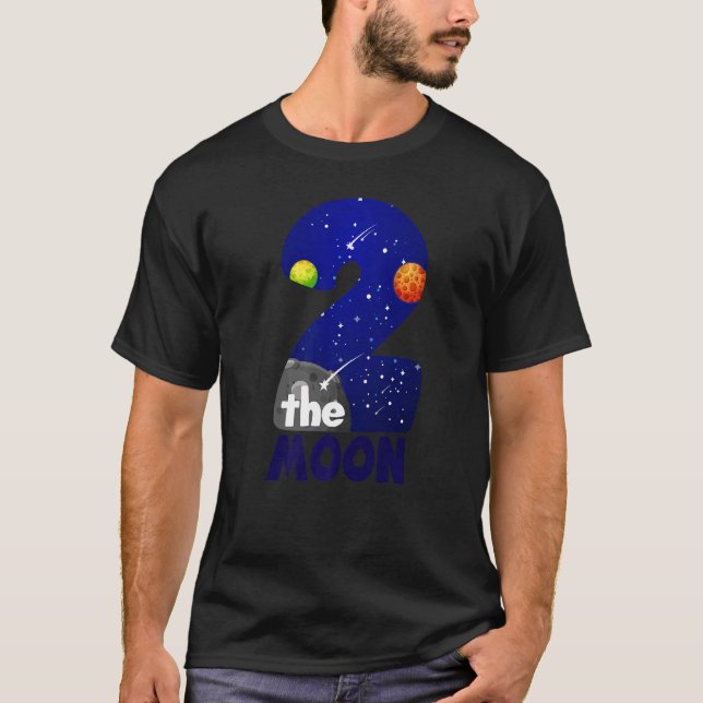 Birthday 2 Toddler Boys TWO THE MOON 1 T-Shirt (Front)