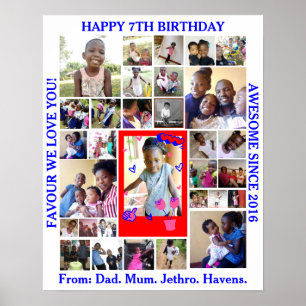 Birthday 31 Photo Collage Custom Personalized Poster