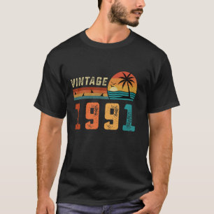 Birthday 33 Years Gift for Men Women Palm Retro Vi T-Shirt