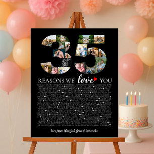 birthday 35 reasons why we love you photo collage poster