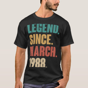 Birthday 35th Decoration March 35 Years Old Vintag T-Shirt