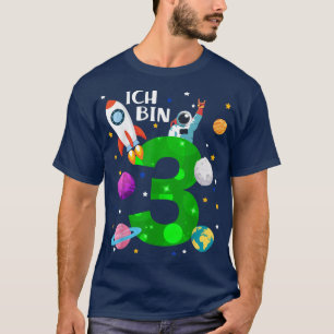 Birthday 3 years rocket, planets, stars, astronaut T-Shirt