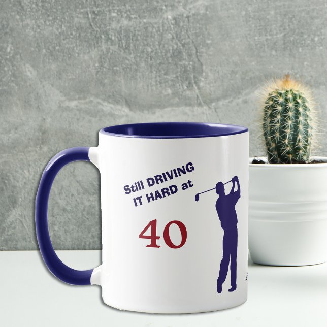 Birthday 40 Golfer Blue Silhouette Mug (Creator Uploaded)