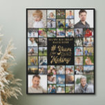 Birthday 42 Photo Collage YEARS IN THE MAKING Faux Canvas Print<br><div class="desc">Create a photo collage keepsake canvas print to celebrate any age birthday for him or her with this easy-to-use template of 42 pictures through the years in editable black and gold featuring a calligraphy script typography title design # YEARS IN THE MAKING which incorporates their age and birth year within...</div>