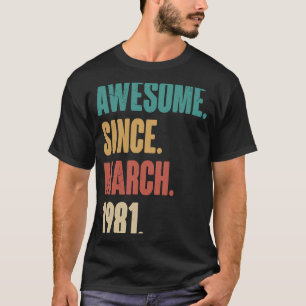 Birthday 42nd Decoration March 42 Years Old Vintag T-Shirt
