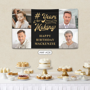 Birthday 4 Photos Years in the Making Black Gold Banner