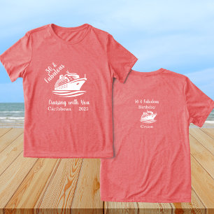Birthday 50 & Fabulous Cruise Personalise T-Shirt Tri-Blend Shirt