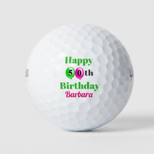 Birthday 50th Balloons Add Golfer Name Golf Balls