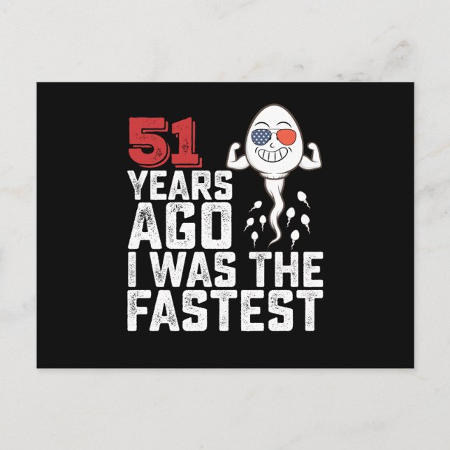 Birthday 51 Years Ago I Was The Fastest Postcard (Front)
