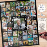 Birthday 55 Photo Collage AWESOME SINCE Jigsaw Puzzle<br><div class="desc">Celebrate any age birthday with a personalized photo memories jigsaw puzzle for him or her utilizing this easy-to-upload photo collage template with 55 square pictures through the years as a commemorative keepsake gift. The title says AWESOME SINCE "YEAR". Personalize with their name and birth year. ASSISTANCE: For help with design...</div>