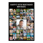 Birthday 55 Photo Collage Your Text and Color