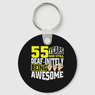 Birthday 55 Yeaars Of Being Awesome Key Ring