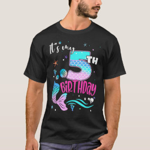 Birthday 5th It's my 5th Birthday Mermaid Family M T-Shirt