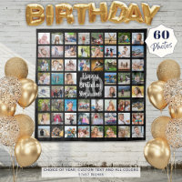 Birthday 60 Photo Collage Personalised