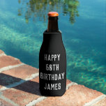 Birthday 60th Elegant Black and White Dad Stylish Bottle Cooler<br><div class="desc">Black and white 60th birthday bottle cooler. Perfect for dad,  grandad,  stepdad. Golfer gift idea. You can personalise the year.</div>