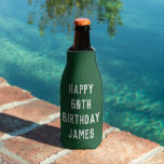 Birthday 60th Elegant Green Dad Stylish Bottle Cooler<br><div class="desc">Green 60th birthday bottle cooler. Perfect for dad,  grandad,  stepdad. You can personalise the year and name.</div>