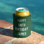 Birthday 60th Elegant Green Dad Stylish Can Cooler<br><div class="desc">Green 60th birthday can cooler. Perfect for dad,  grandad,  stepdad. Golfer gift idea. You can personalise the year.</div>