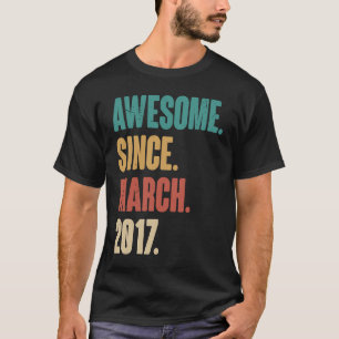 Birthday 6th Decoration March 6 Years Old Vintage  T-Shirt