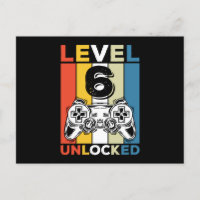 Birthday 6th Level Unlocked 6 Gaming Vintage