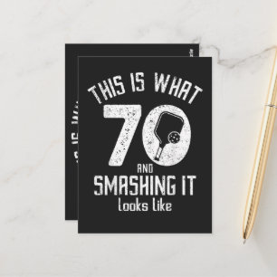 Birthday 70 Years Old Love Pickleball Postcard