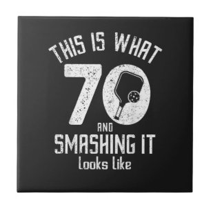 Birthday 70 Years Old Love Pickleball Tile