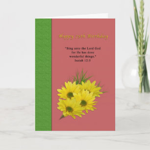 Birthday, 75th, Yellow Daisies, Religious Card