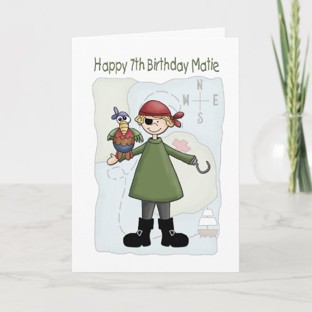 Birthday 7 Pirate Card (Front)