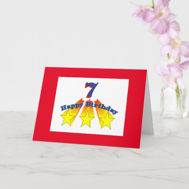 Birthday 7-year-old Christian Card (Orchid)