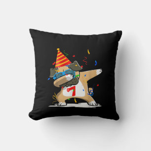 Birthday - 7 Years Dabbing Pug Dog Lover Cushion