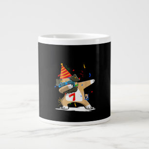 Birthday - 7 Years Dabbing Pug Dog Lover Large Coffee Mug