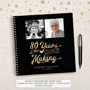 Birthday 80 YEARS IN THE MAKING 2 Photos Guestbook Notebook