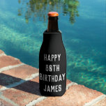 Birthday 80th Elegant Black Dad Stylish Eighty Bottle Cooler<br><div class="desc">Black 80th birthday bottle cooler. Perfect for dad,  grandad,  stepdad. Golfer gift idea. You can personalise the year.</div>