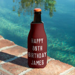 Birthday 80th Elegant Burgundy Dad Stylish Eighty Bottle Cooler<br><div class="desc">Burgundy 80th birthday bottle cooler. Perfect for dad,  grandad,  stepdad. Golfer gift idea. You can personalise the year.</div>