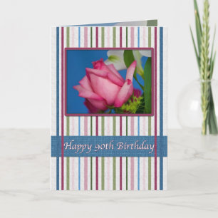 Birthday, 90th, Red Rose Card